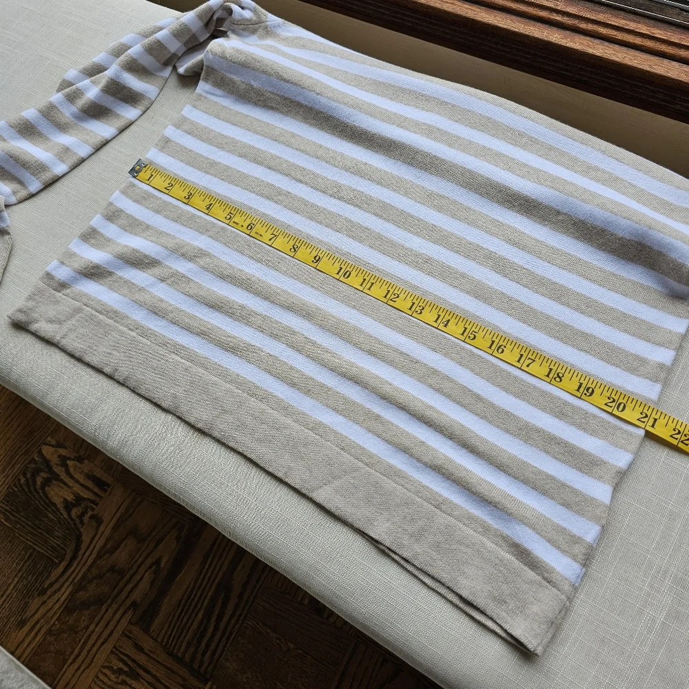 New! J. Crew Sz XL Striped Heather Tan Cotton Teddie Sweater Top NWT BH718